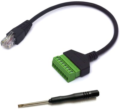RJ45 Mannelijke Plug naar Schroefklemmenblok Adapter voor Netwerk, CCTV en Data Kabels