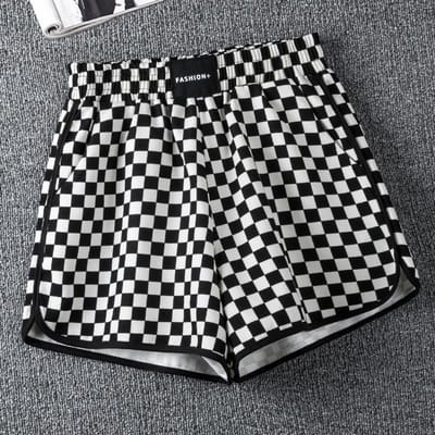 Zomerlos Grote Maat Nieuwe Niche Veelzijdige Geruite Korte Broek voor Vrouwen 2XL
