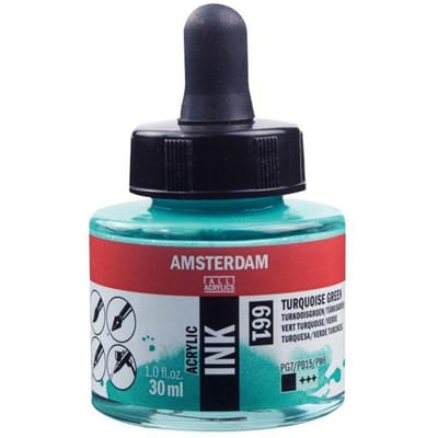Amsterdam Acrylic Ink Fles 30 ml Turkooisgroen 661