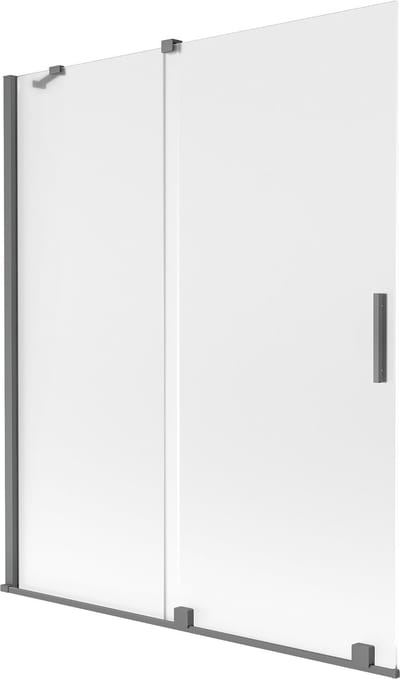 Mexen Velar badwand tweevleugelige schuifwand 140 x 150 cm, ijs, gun metal - 896-140-000-31-95