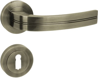 Domino® Deurkrukgarnituur DEKAN-R M3 - Mat bruin - BB- gladde sleutel met Ronde Rozette - Deurbeslag van aluminium - Deurklink voor kamerdeur, kantoordeur, kelderdeur en binnendeur