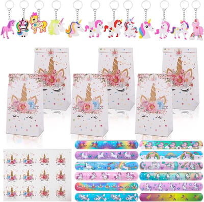 36 Stuks Verjaardagsfeest Cadeaus voor Kinderen, Inclusief Gift Bags, Click Armbanden en Sleutelhangers voor Feestjes en Trouwerijen