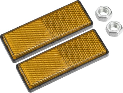 Dailygoods- Reflector Sticker - 2 Stuks - Duurzaam ABS Plastic - Geel - Verkleuringbestendig - Eenvoudig te installeren - 87x32x9mm