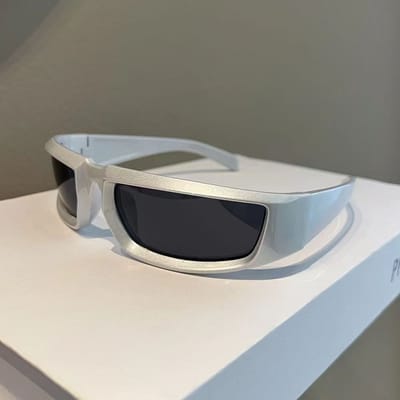 Lunettes de soleil Y2k pour femmes hommes Vintage Punk Rétro Monture Ovale Verres Miroir UV400 Lunettes de cyclisme d'extérieur 1PC gray