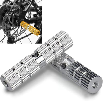 Fiets Pinnen - Voetsteunen Stunt - Fiets Tricks - Antislip Ontwerp - 100mm Lengte - Zilver