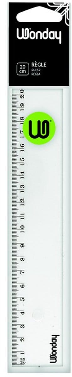 Wonday FTE200062, Bureauliniaal, Kunststof, Transparant, cm, mm, 200 mm