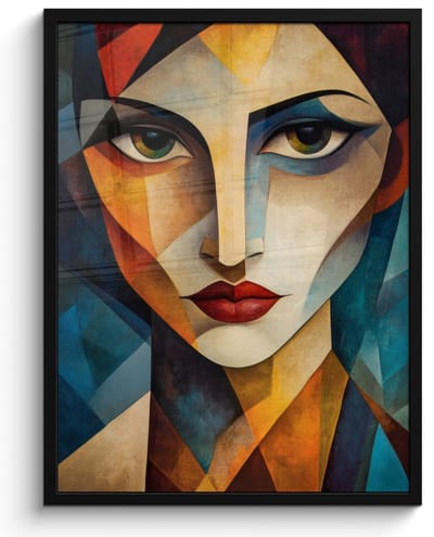 Poster in lijst - Fotolijst 50x70 cm - Posters - Portret - Abstract - Vormen - Posterlijst zwart - Decoratie - Wanddecoratie woonkamer - Muurdecoratie slaapkamer