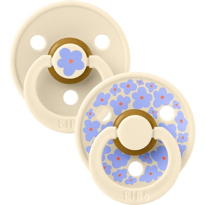Bibs Studio Jasmin Fopspeen - Rond - 2 Stuks - 0-6 Mnd - Ivory Mix