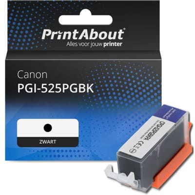 PrintAbout huismerk Inktcartridge PGI-525PGBK Zwart Geschikt voor Canon