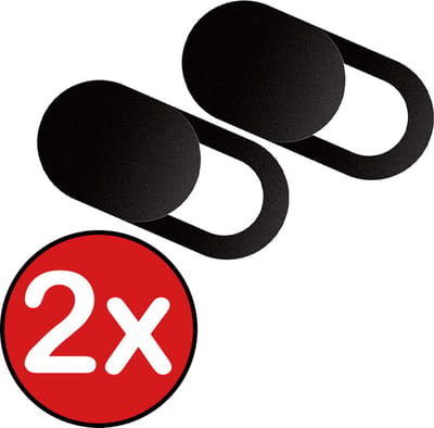 Webcam Cover Privacy Schuif Universeel Camera Cover Webcam Schuifje Zwart - 2 PACK