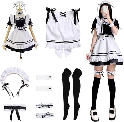 Anime Franse Dienstmeisjes Outfit, Schattige Cosplay Jurk voor Halloween en Feestjes, Dames Kostuum
