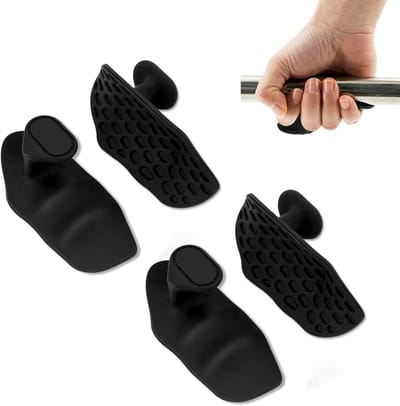 2 paar antislip rubberen gewichthefhandgrepen - Geschikt voor training in de sportschool, pull-ups, deadlifts, dumbbells en gewichtheffen - Zwart