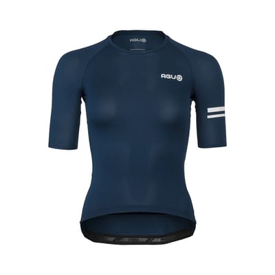 AGU Breakaway - Fietsshirt Dames - Wielershirt - Ritsloos design - 100% gerecycled mono materiaal - 3 achterzakken - Blauw - XS