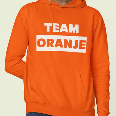 Oranje Koningsdag Hoodie Team Oranje - MAAT XS - Feestkleding & Carnavalskleding