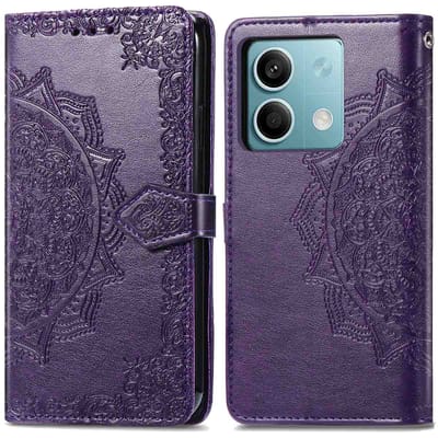 imoshion Hoesje - Geschikt voor Xiaomi Redmi Note 13 (5G) - Mandala Bookcase - Paars