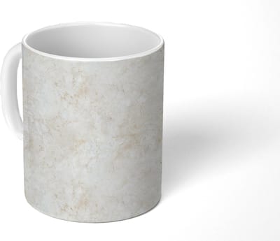 Mok - Koffiemok - Beige - Marmer print - Aders - Mokken - 350 ML - Beker - Koffiemokken - Theemok