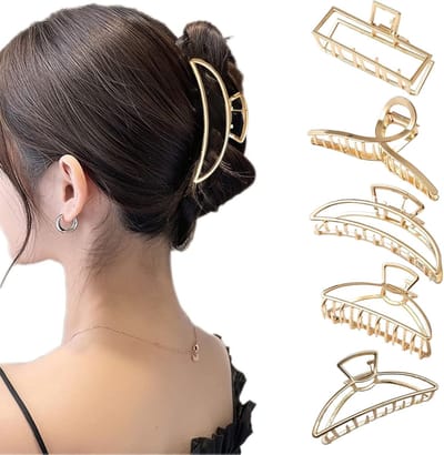 Klemmen, grote dikke haarklem, antislip haarclip metaal, gouden haarspeld voor dames, haarclips voor dun haar, haarclip haarklem (metaal B)