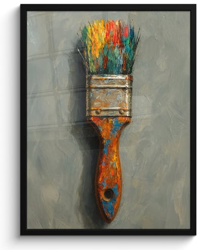 Poster in lijst - Fotolijst 50x70 cm - Posters - Verf - Kwast - Schilderij - Posterlijst zwart - Decoratie - Wanddecoratie woonkamer - Muurdecoratie slaapkamer