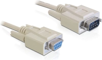 Premium seriële RS232 verlengkabel 9-pins SUB-D (m) - 9-pins SUB-D (v) / gegoten connectoren - 10 meter