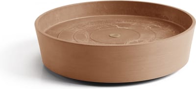 Ecopots Saucer Wheels - Terra - Ø34,1 x H9 cm - Ronde terrakleurige onderschotel op wielen met waterreservoir