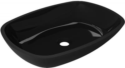 Mexen Araks glazen opbouw wastafel 54 x 39 cm, zwart - 24155470