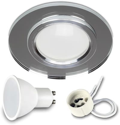 Kwazar Luminaire LED-inbouwspot 230V plat 7W badkamer inbouwverlichting plafondspots plafondspots, koud wit 6000K inbouwspots voor badkamer keuken woonkamer (helder, 1 stuk)