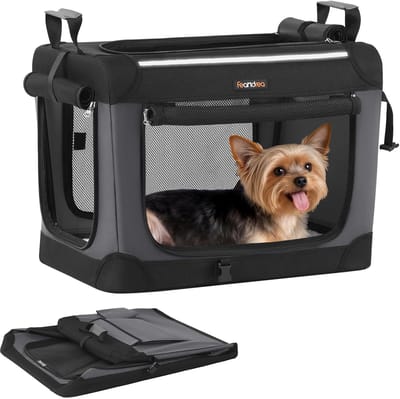 HomeGoodies - Hondenbench - Reisbench hond - Transportbox hond - Opvouwbare reisbench voor kleine honden tot 7 kg - Zwart