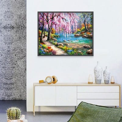 Diamant schilderij landschap volledige diamant borduurwerk landschap mozaïek foto van strass woondecoratie 20X30CM gray