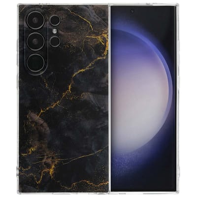 imoshion Hoesje - Geschikt voor Samsung Galaxy S24 Ultra - Design hoesje verpakking - Black Marble