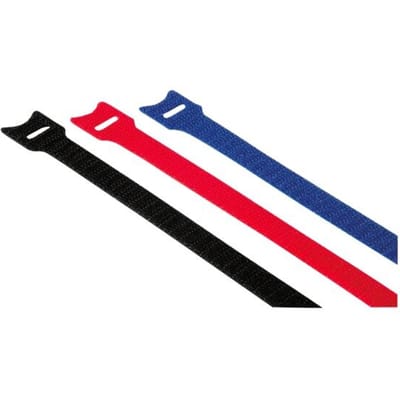 Hama 00221005 Klittenband kabelbinder Kunststof Rood, Blauw, Zwart flexibel (l x b) 14.5 cm x 12 mm 12 stuk(s)