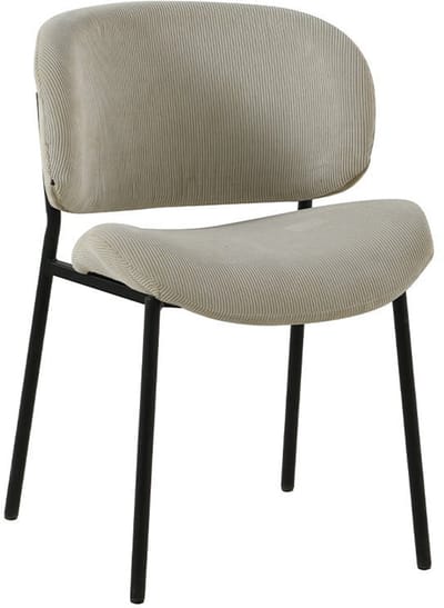 Eetkamerstoel Narbonne Beige met zwart onderstel Mahom