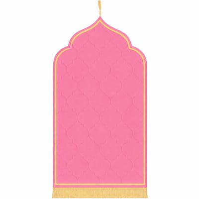 Baraka Treasures Luxe Gebedskleed - Islamitische Gebedskleed - Fluwelen Gebedskleed - Gebedsmat - Ramadan Geschenk - Sajada - Seccade - 115cm x 65cm - Roze