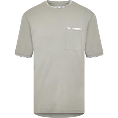 Threadbare Gebreid T-shirt voor heren van Perth (Salie/Ecru)
