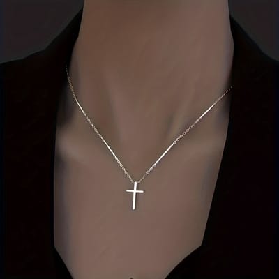 VANDAAG VERZONDEN - Ketting - Zilverkleurig - Christelijk - Kruis 2,5cm - Staal