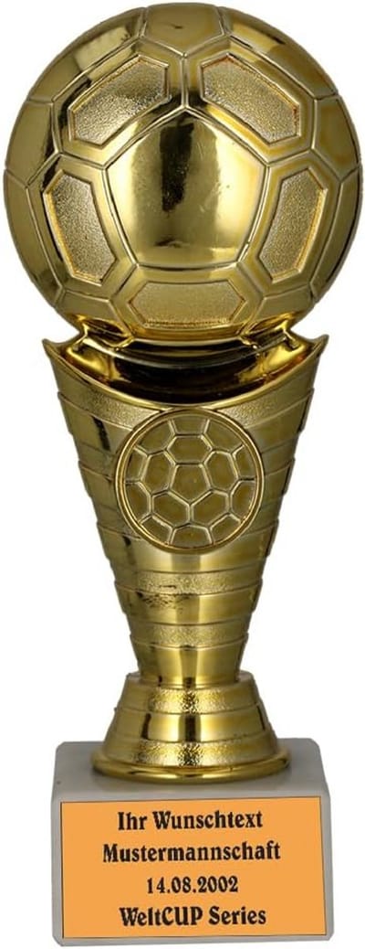 Voetbal Trofee Eresprijs met Sokkel - Hoogwaardige Medaille Beker voor Toernooien