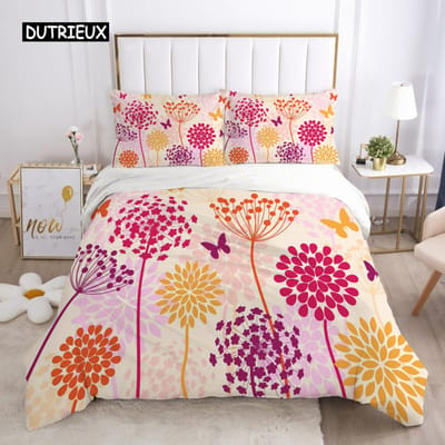 Beddengoedset Dekbedovertrek Kussenslopen Trooster/Quilt/Dekenovertrek Luxe 3D HD-kwaliteit Gedrukt Reactieve Koningin Enkel blad 140x200cm 3pcs