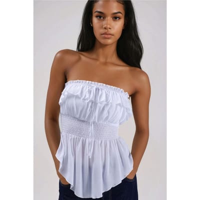Gerimpelde en Textuur Bandeau Top