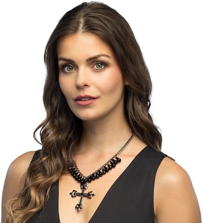 Boland - Ketting Gothic Zwart - Volwassenen - Vrouwen - Heks - Vampier - Gothic - Black Widow - Halloween - Cosplay - Themafeest - Carnaval