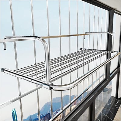 Opvouwbaar Droogrek voor Balkon, Vensterbank en Reling - Roestvrij Staal Wasrek