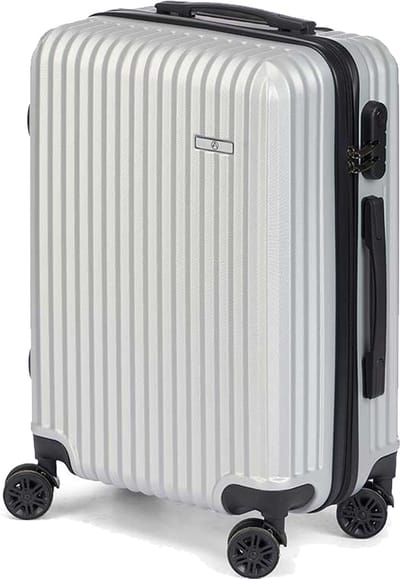 Cabine handbagage reis trolley koffer Alcatraz - zwenkwielen - 57 x 38 x 23 cm - 48 liter - zilvergrijs - cijferslot - dubbel hengsel