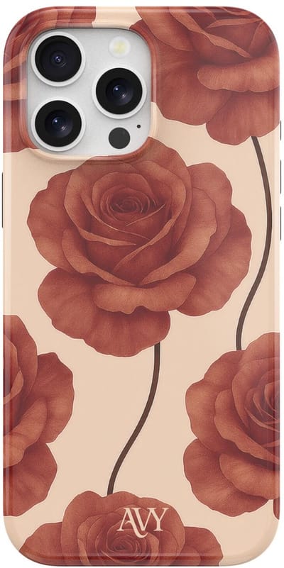 AVY Hard Shell Back Cover | geschikt voor Apple iPhone 15 Pro | Botanique Roses | Compatibel met MagSafe & Qi2