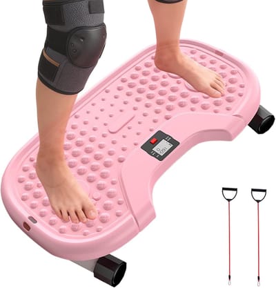 Compacte Fitnessstepper - Beentrainer Twist - Thuis Trainen - Hydraulisch Systeem - Max 150 kg - Roze