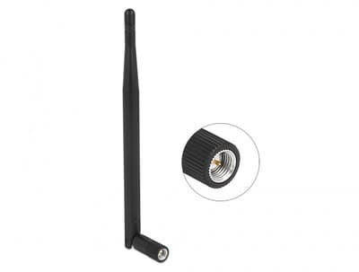Delock LPWAN 863 MHz - 928 MHz Antenna SMA plug 1.64 dBi omnidirectional with tilt joint black