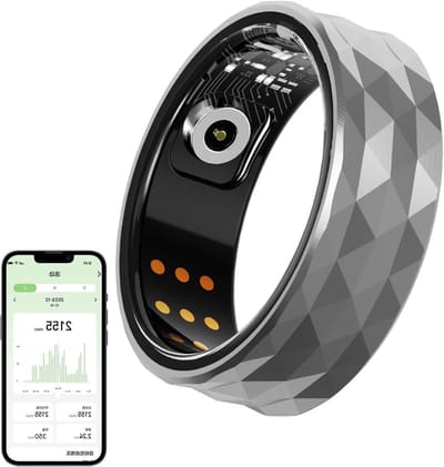 Slimme Gezondheidsring - Fitness Tracker - Gezondheid Monitoren - Hartslag Bloedzuurstof - 22# - Zilver