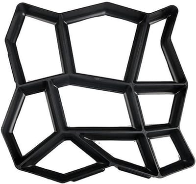 Betonnen Stoeptegels Vorm - Tuinpad Mal - Tuin Verfraaien - Herbruikbaar Plastic - 34 x 34 cm - Zwart