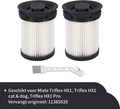 Replacements® filters geschikt voor Miele Triflex HX1 – set van 2 filters + 1 krabber