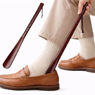 Massief Houten Schoenlepel – 32 cm – Premium Schoentrekker met Ophangkoord | Natuurlijke Houten Schoenhoorn | Duurzaam & Comfortabel | Voor Laarzen, Sneakers & Nette Schoenen
