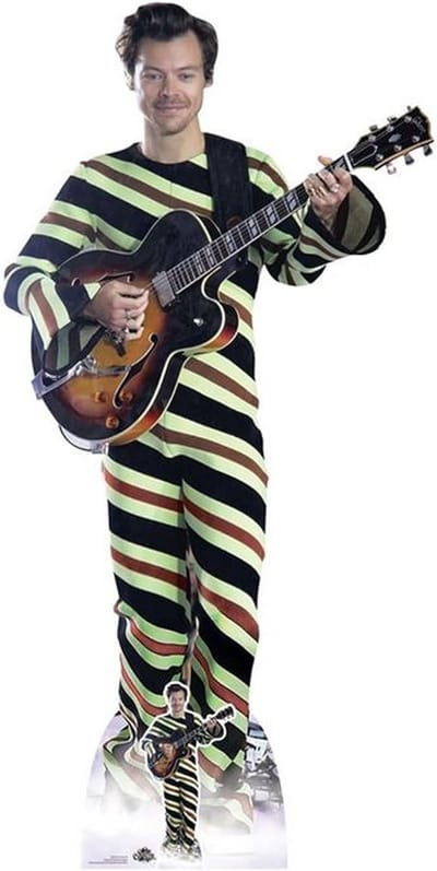 Levensgrote Kartonnen Standy van Popster met Gitaar - 91x185cm - Promotie Decoratie