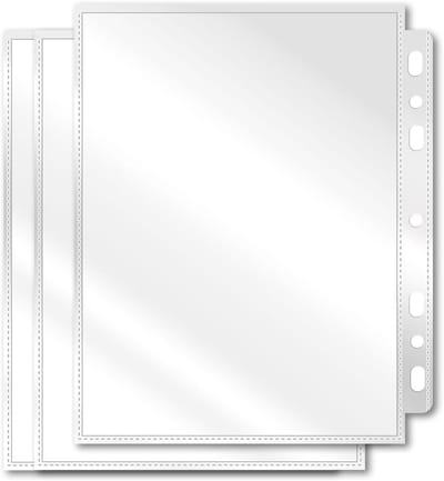 40 Dubbelzijdige Fotohoezen voor Ruilkaarten, 80 Compartimenten, Geschikt voor 7 Ringbinders, Ideaal voor Postkaarten, Foto's en Voetbalkaarten, Afmeting 19.8 x 15.5 cm