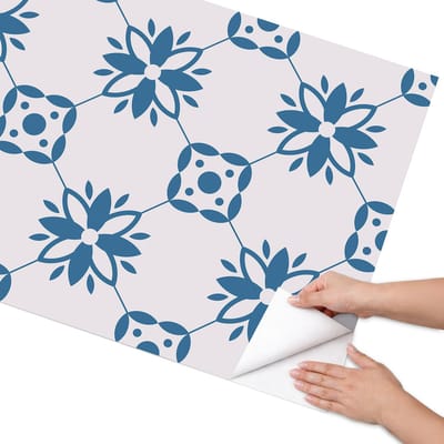 Coloray Meubel Wrap Folie - Blauw Meubelfolie - 75x150 cm - Meubelfolie Zelfklevend Eenvoudige tegels - Wrapfolie Keuken - Minimalist Meubelfolie - Decoratiefolie - Tafeldecoratie - Achtergronden en patronen